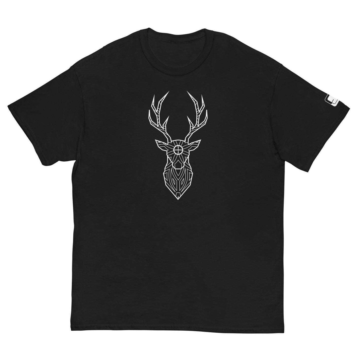 Geometric Deer Head - White Lines
