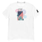 A classic white t-shirt featuring a Fourth of July-themed design. The graphic includes the Statue of Liberty and an American flag framed by colorful fireworks in red, blue, and purple. The design is topped with the bold numerals '1776', celebrating American independence.