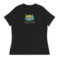 A black t-shirt featuring the "Shady Pines Escape Club" logo prominently displayed on the chest. The design includes two green pine trees framing a colorful stylized sunset with horizontal stripes in yellow, pink, purple, and blue. Beneath the graphic, "SHADY PINES" is written in bold green letters, with "ESCAPE CLUB" in smaller pink text underneath. The vibrant logo contrasts sharply with the black fabric, creating a modern and versatile look perfect for casual outings.